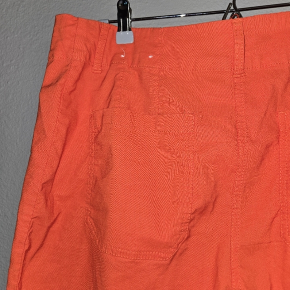 Nicole Miller New York Fall Orange Wide Leg Linen Blend Pants Size 10 - Picture 7 of 13